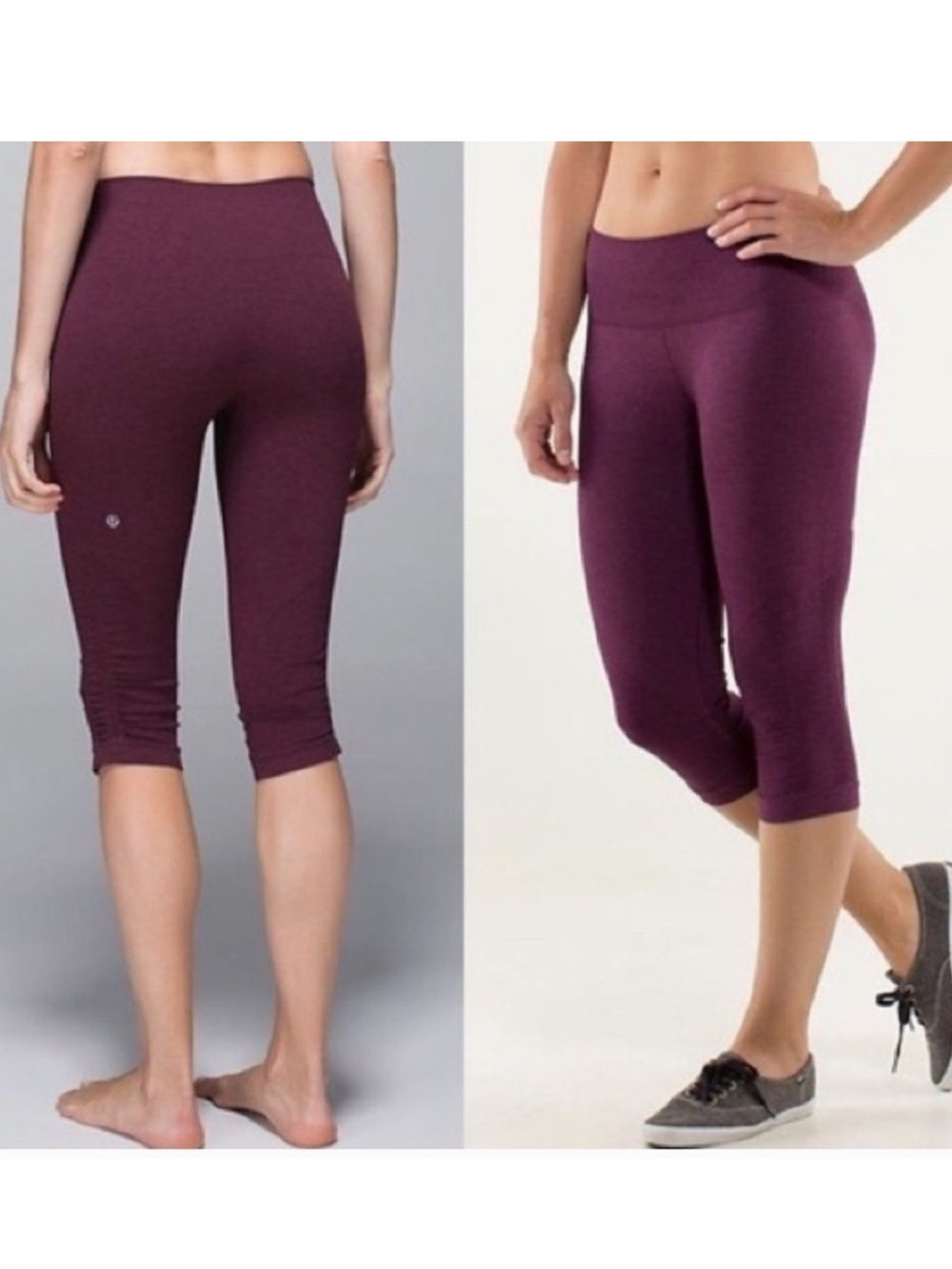 LULULEMON The Flow Crop I| Heathered Bordeaux Drama Leggings